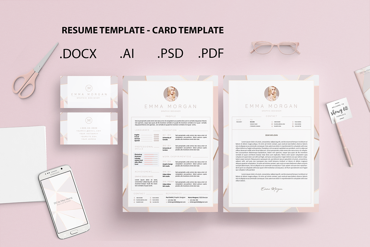 Pack Resume and Card Template / M, a Resume Template by Showy68 Template (Photo 1 of 8)