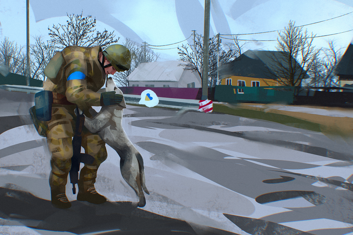 A Soldier and a Dog HIGH RES, an Illustration by tubik shop