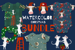 Watercolor Christmas Bundle