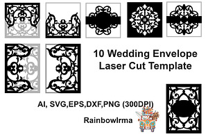 10 Wedding invitation envelope laser