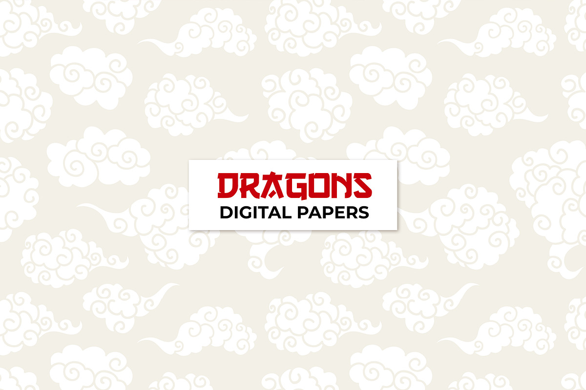 Chinese Dragon Digital Papers, a Pattern Graphic by ilonitta (Photo 5 of 13)