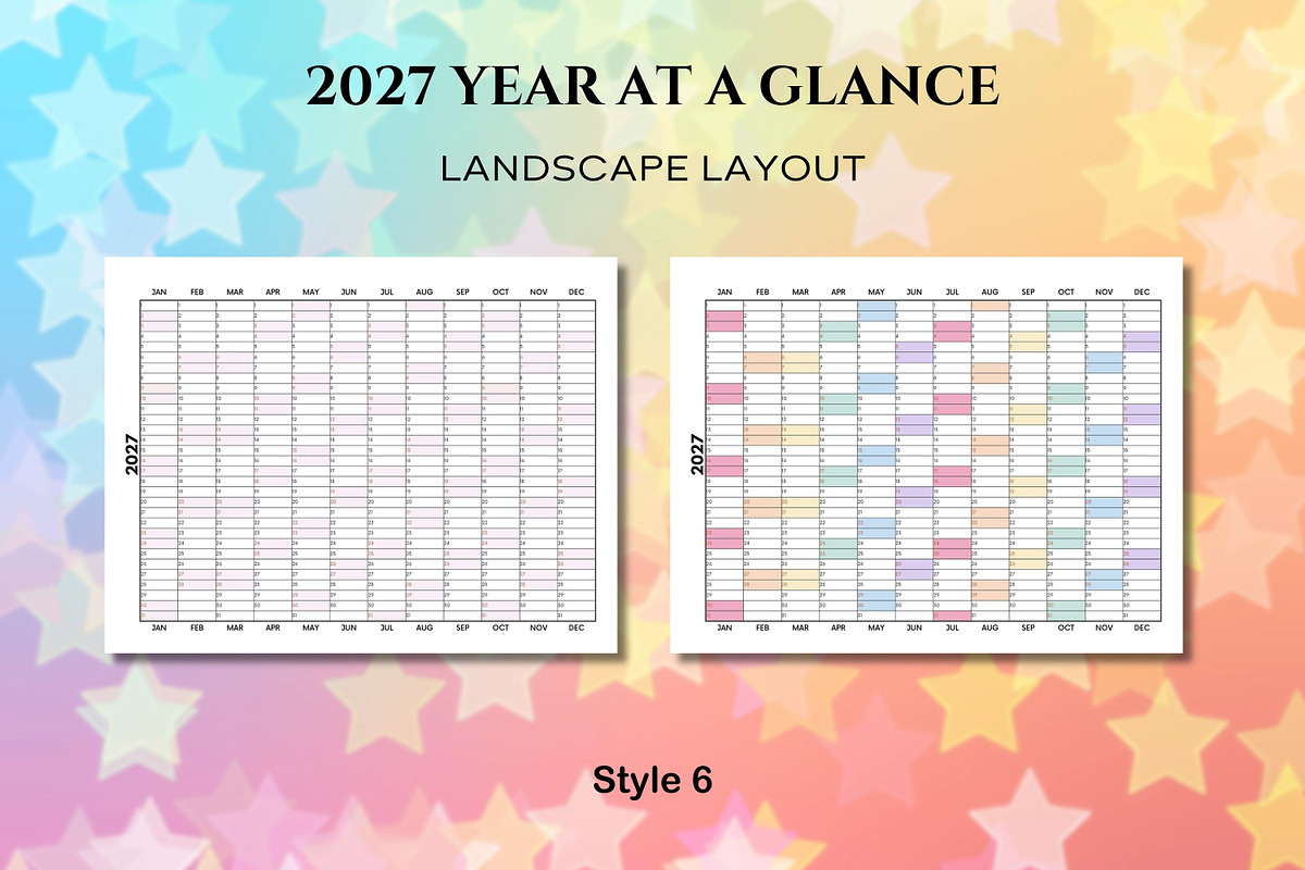 2027 Yearly at a Glance - Canva, a Templates & Theme by Adalin Shop (Photo 4 of 12)