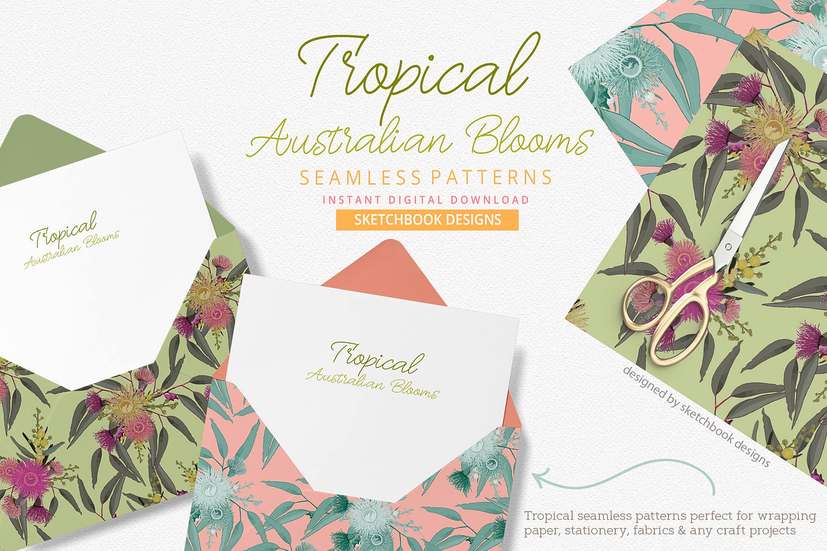 Tropical Australian Blooms, a Pattern Graphic by Sketchbook Designs (Photo 8 of 9)