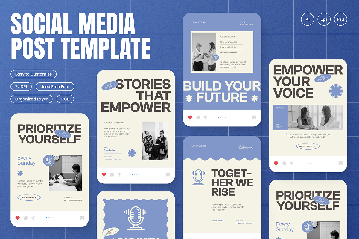 Empowering Woman Podcast IG Post, a Social Media Template by Annora Studio (Photo 1 of 6)