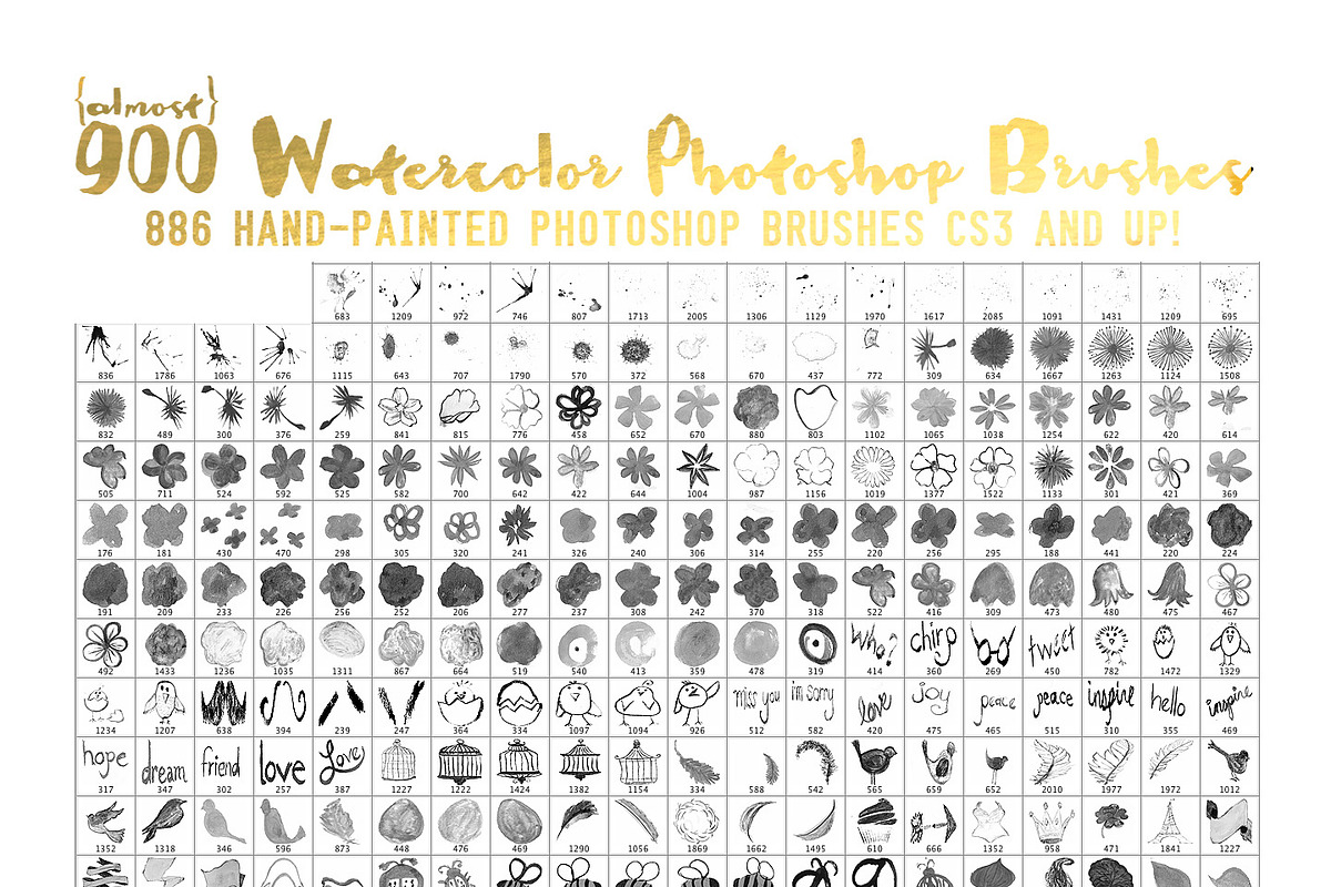 (almost) 900 Watercolor Brushes: CS3, a Brush Add-On by Snark Heart (Photo 3 of 5)