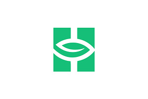 Leaf letter H logo
