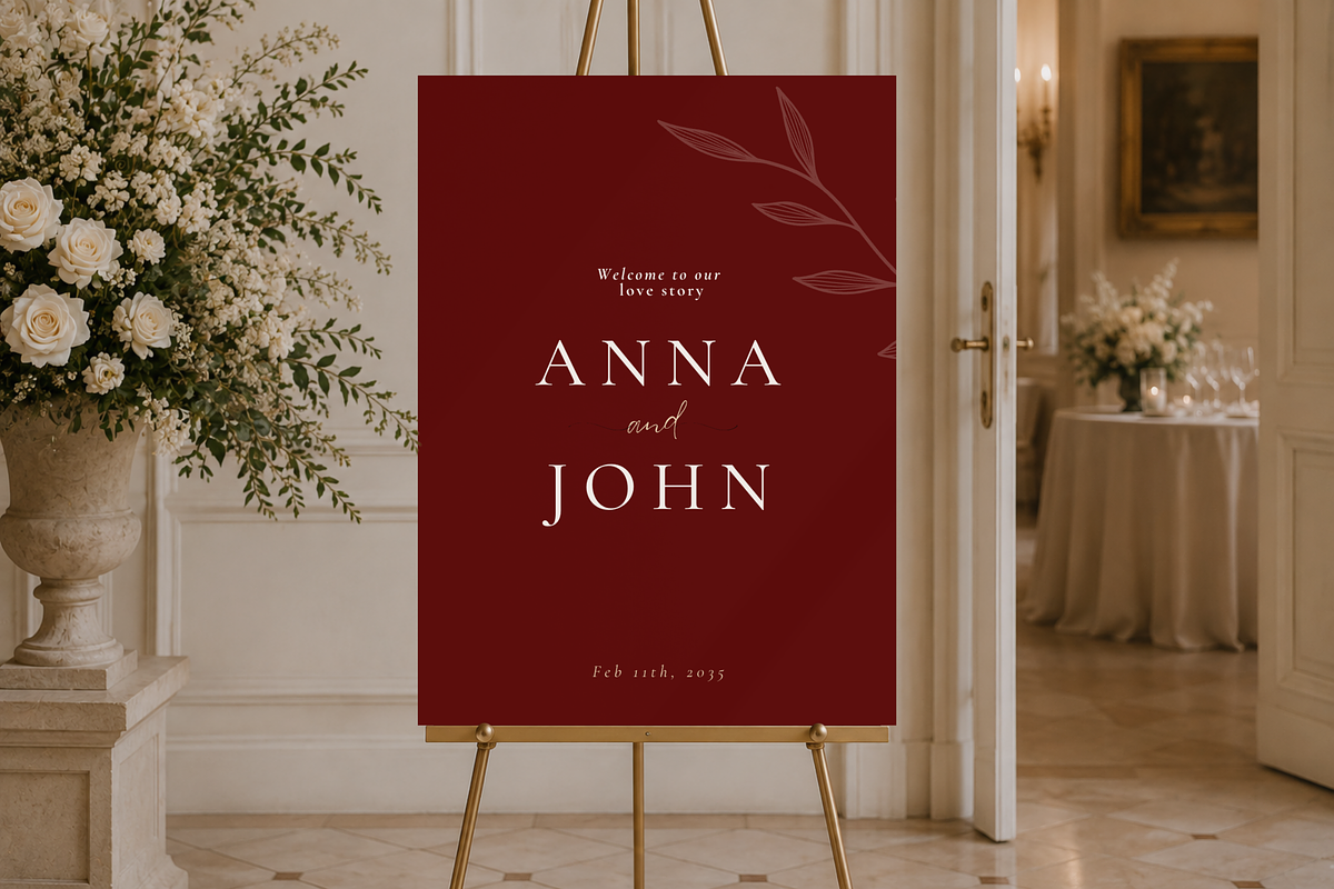 Luxury Burgundy Wedding Canva Bundle, a Stationery Template by Matisse Studio (Photo 6 of 9)