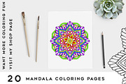 20 Mandala Coloring Pages, a Decorative Illustration by Design Unique (Thumbnail 1 of 6)