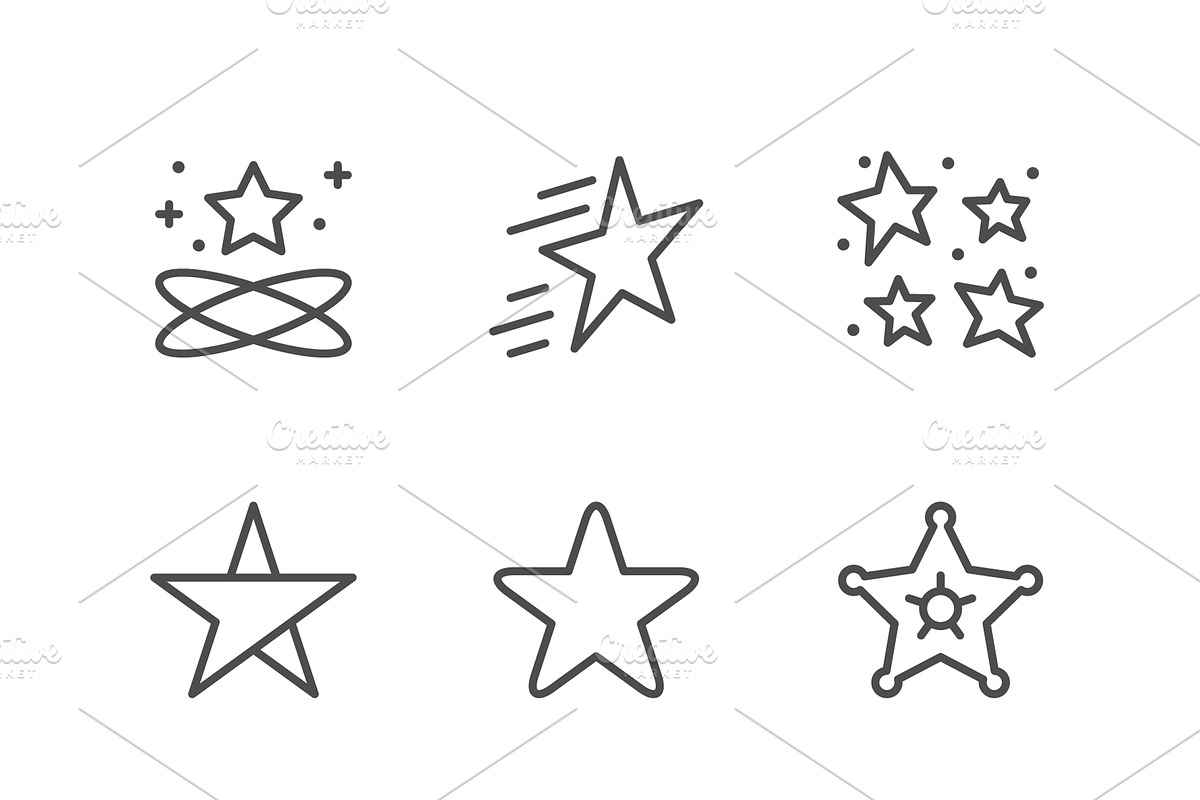 Set line icons of star, an Outline Icon by motorama (Photo 1 of 2)