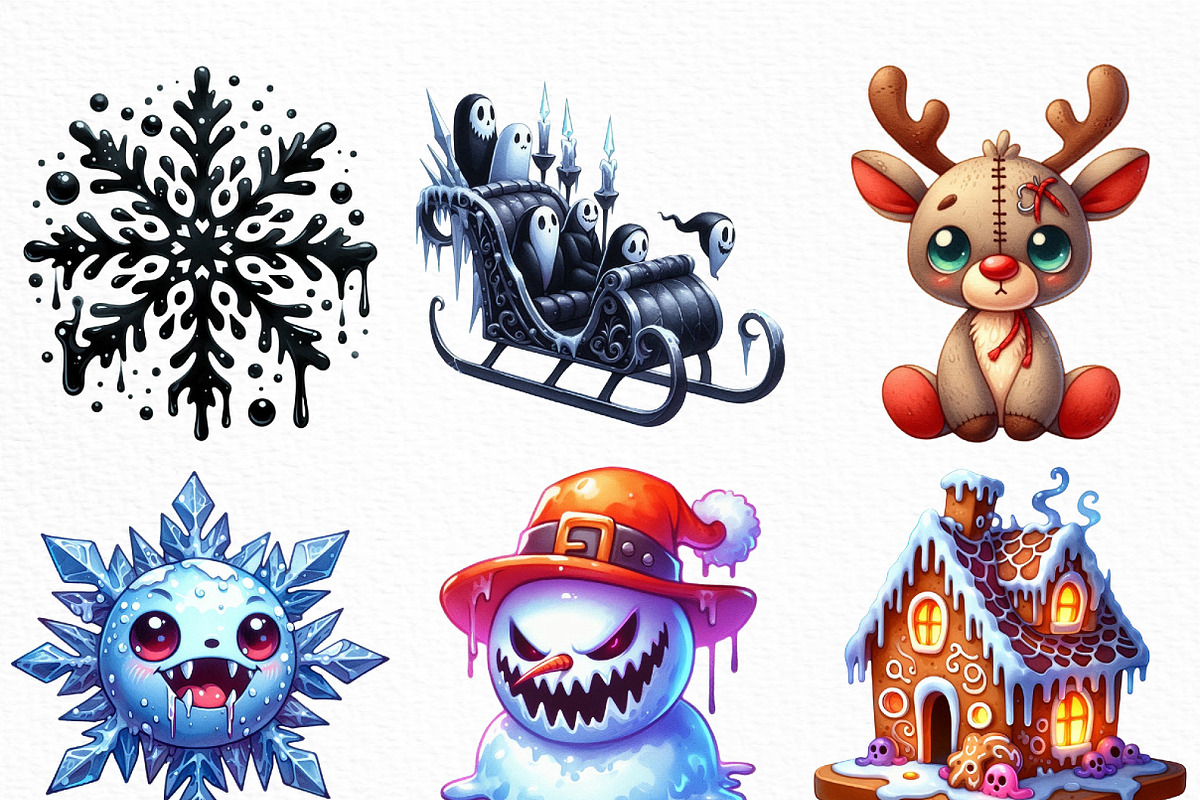 Creepy Christmas PNG, an Illustration by Craft Nest (Photo 3 of 6)