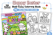 Happy Easter Coloring Pages, a Seasonal Illustration by Ink Gallery (Thumbnail 1 of 4)