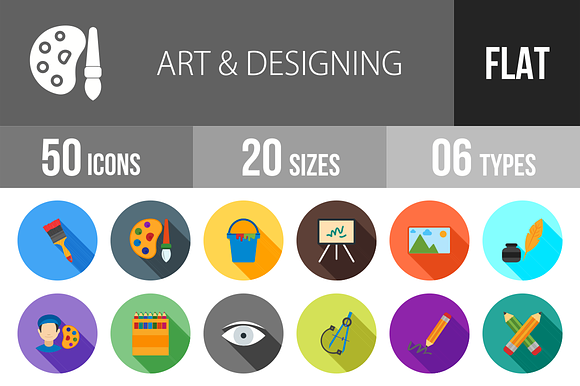 50 Art Designing Flat Shadowed