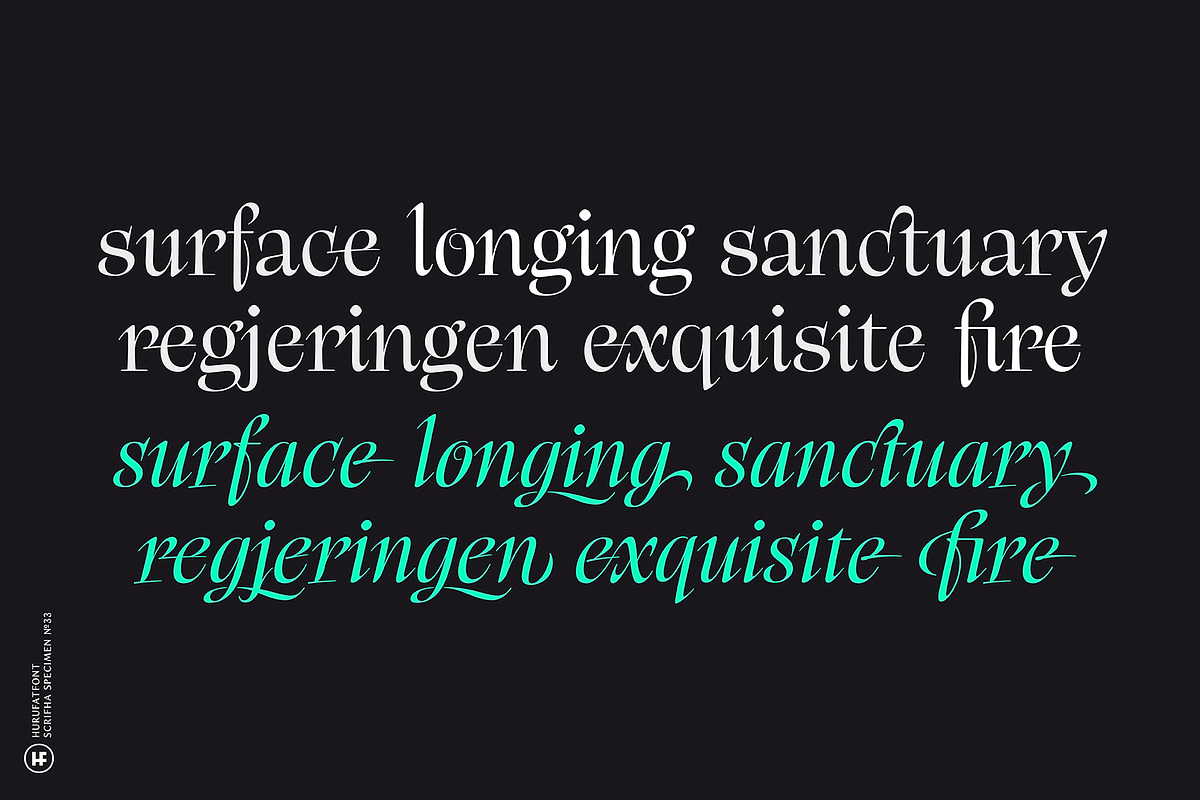 Scrifha Display Font Family, a Script Font by Hurufatfont (Photo 12 of 16)