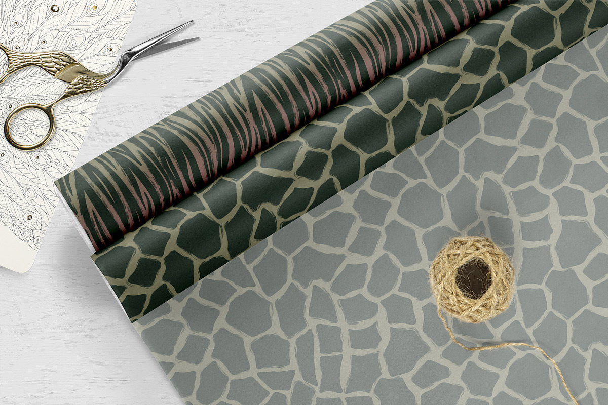 Wild Animal Print Set Modern Vintage, a Pattern Graphic by Oksana Dovhopol Art (Photo 5 of 19)