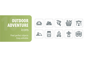 Set of ten camping and outdoor, an Object Illustration by Aimagenarium@gmail.com
