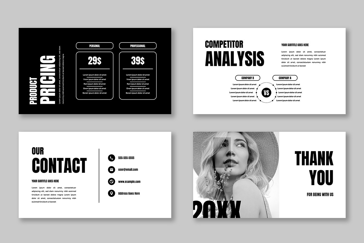 Black & White Business Presentation, a Presentation Template by ContestDesign (Photo 6 of 6)
