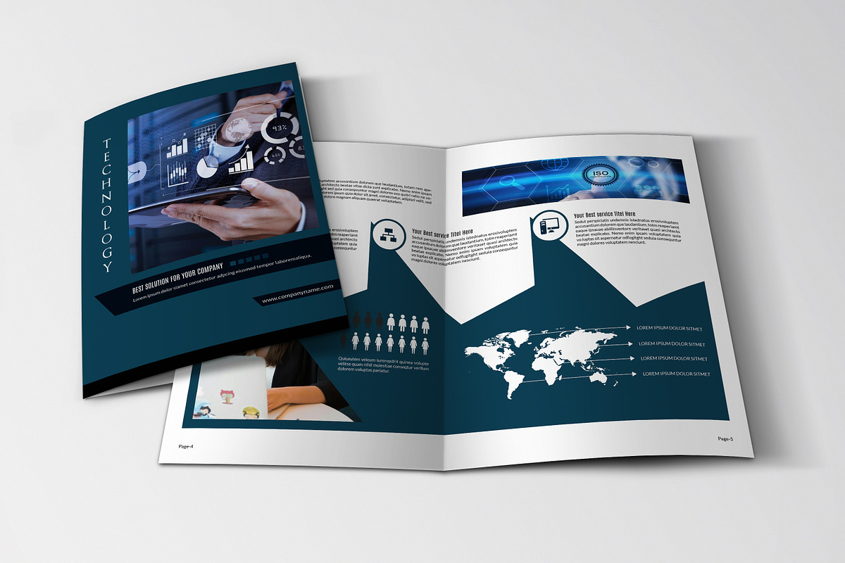Technology Brochure Template, a Brochure Template by retrographix (Photo 3 of 5)