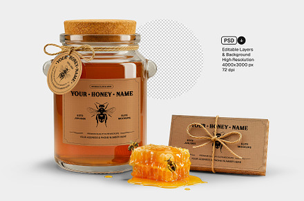 Rustic Honey Packaging Mockup – Natu