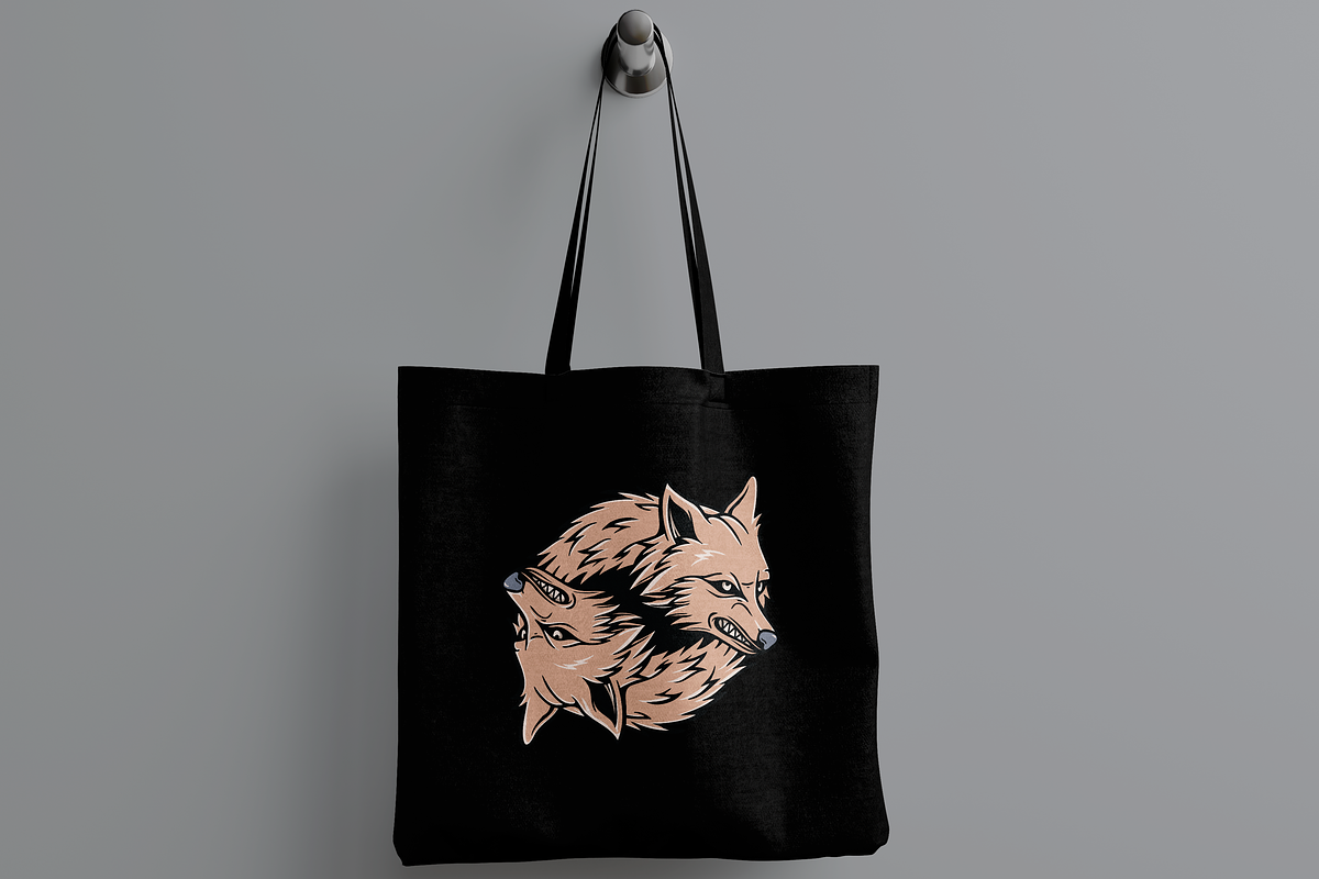 Dual Wolf Head Tattoo Design, an Object Illustration by nomlimo.com (Photo 3 of 3)