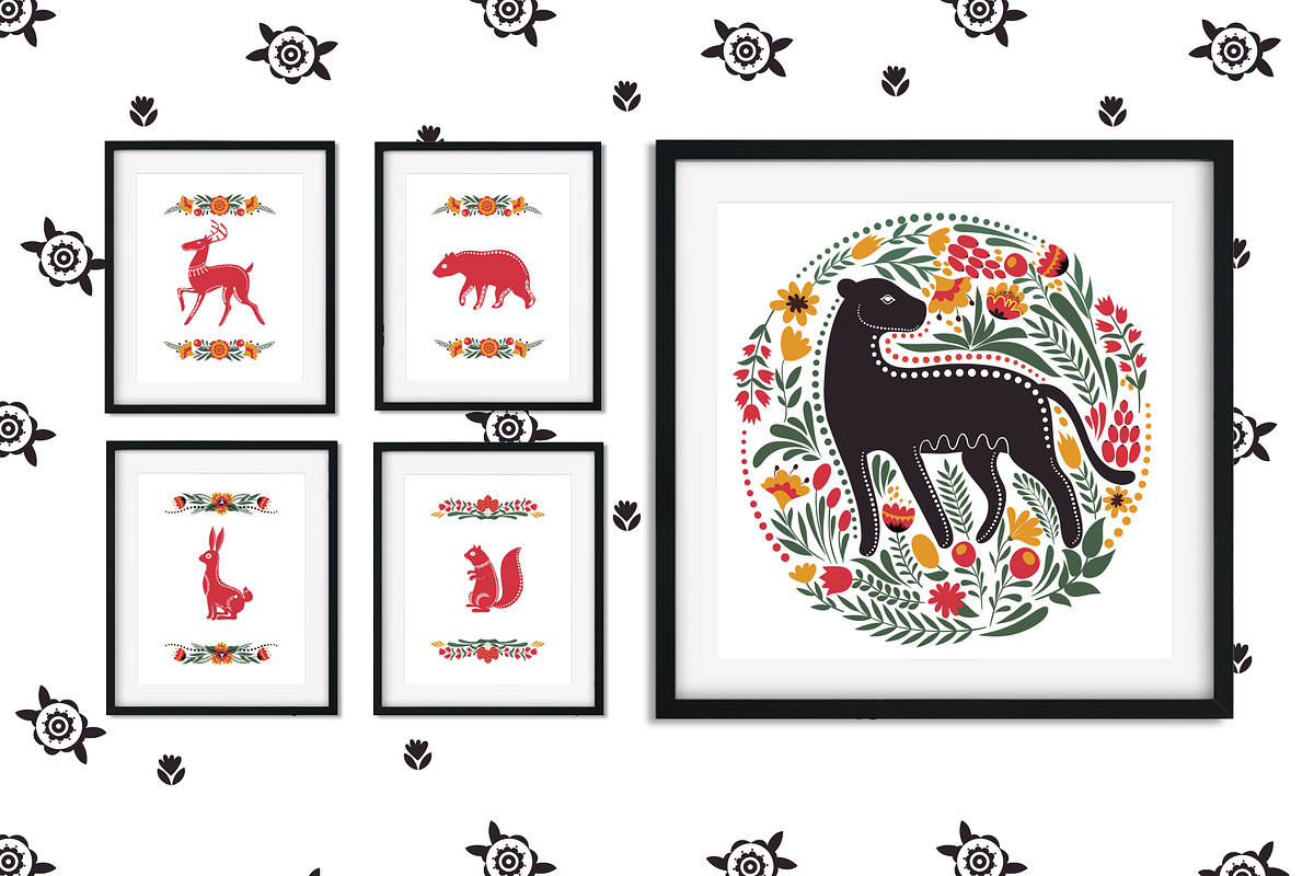 Wild Animals folk art set, a Graphic by ComelyPics Shop (Photo 6 of 10)