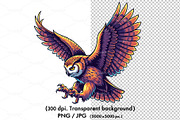 Barn owl spreads its wings to fly, an Animal Illustration by yod67 (Thumbnail 1 of 10)