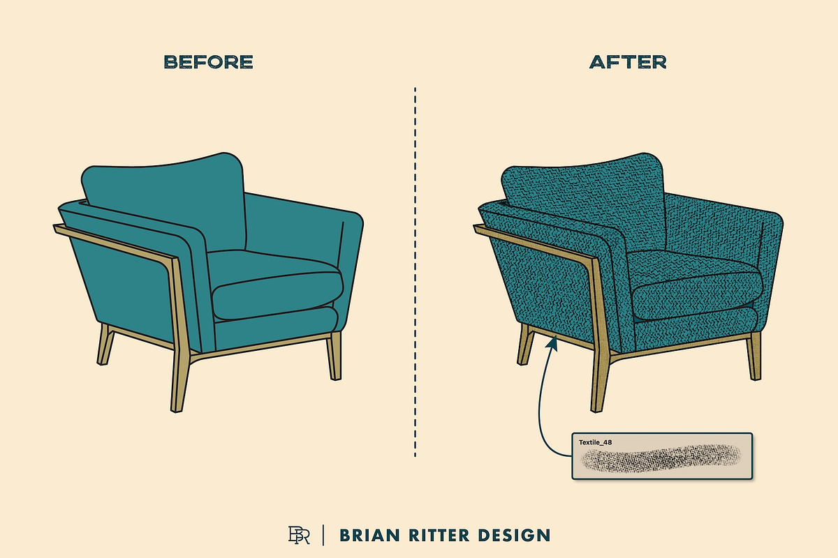 Distressed Textile Procreate Brushes, a Brush Add-On by Brian Ritter Design (Photo 4 of 9)