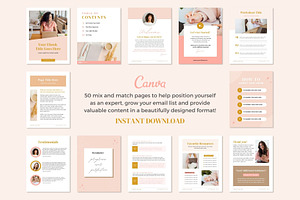 Ebook Template Canva, Boho Coach