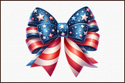 Watercolor 4th of July Bow Clipart, an Illustration by Sublimation Artist (Thumbnail 3 of 6)