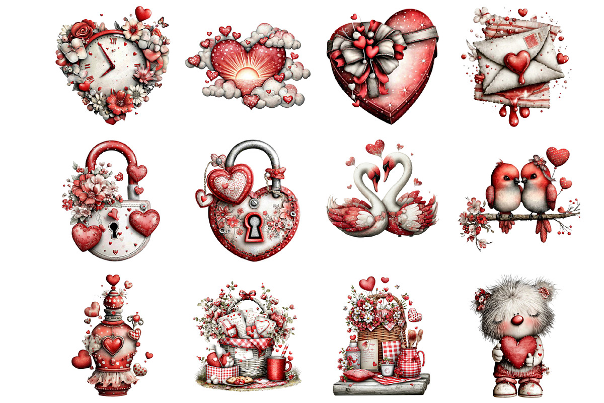 Watercolor Romance Clipart, a Graphic by CitraGraphics (Photo 3 of 4)