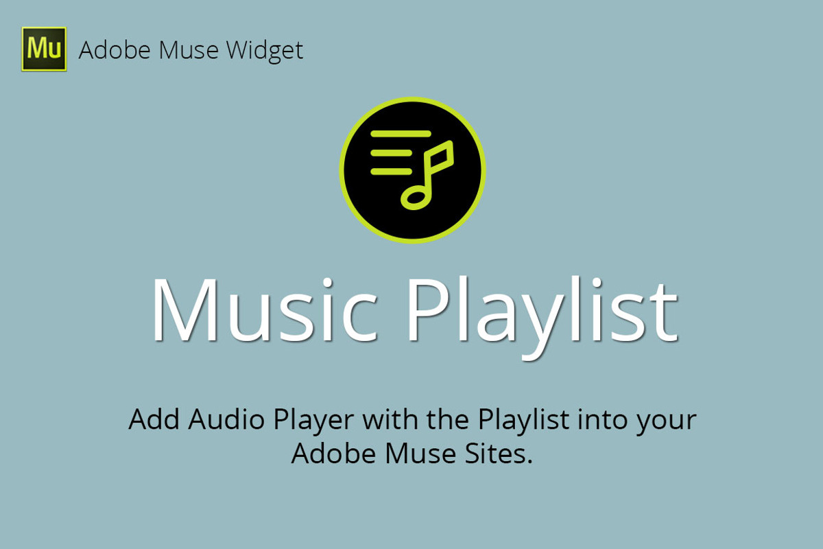 Music Playlist Adobe Muse Widget, a Plug-in Add-On by MuseTemplatesPro (Photo 1 of 2)