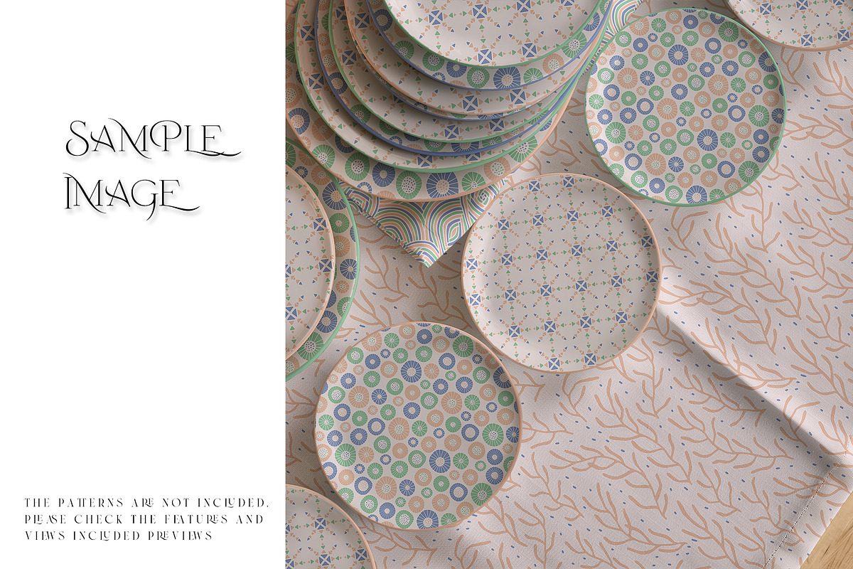 2 Types of Plates Tablecloth Napkin, a Household Mockup by mock-ups (Photo 7 of 11)