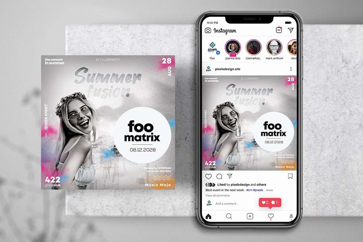 Artist Club Party Instagram Flyer, a Flyer Template by PixelsDesign (Photo 1 of 2)