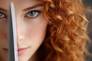 Beautiful redhead woman with curly, a Beauty & Fashion Photo by MistyDay