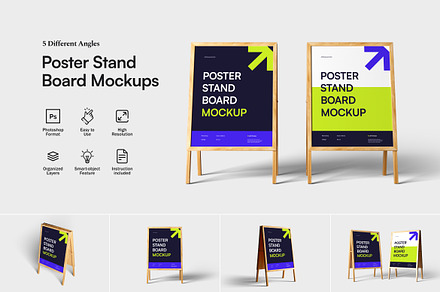 Poster Stand Board Mockups