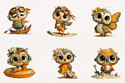 Whimsical Summer Owl Clipart PNG, an Illustration by CreationArt (Thumbnail 5 of 7)
