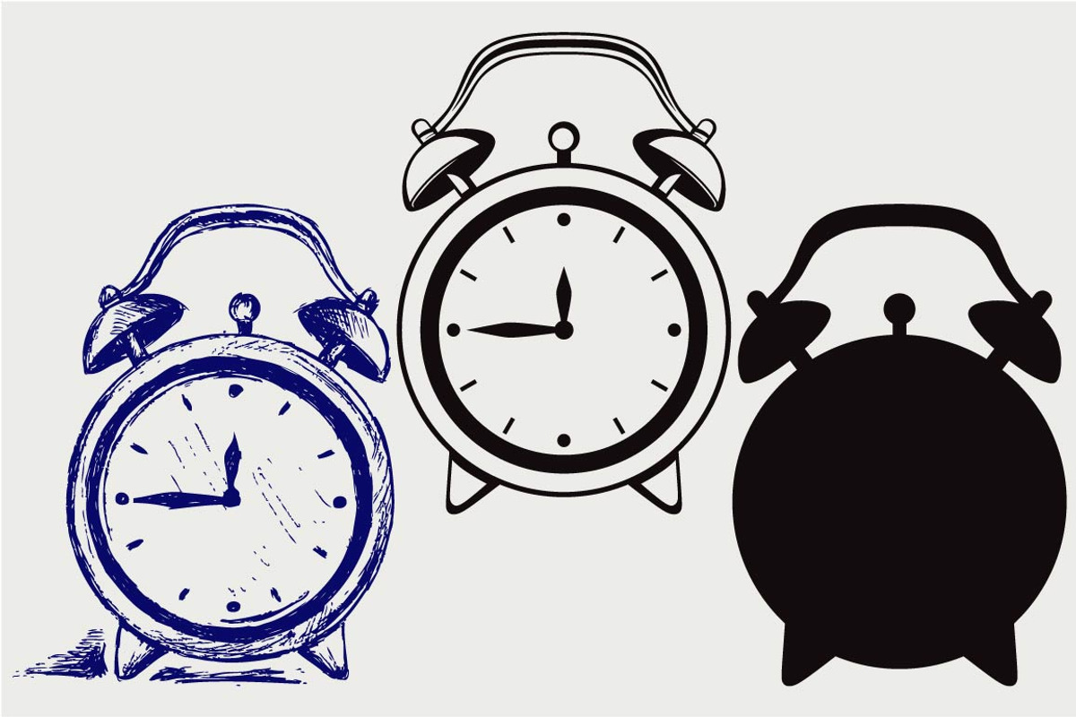 Alarm clock SVG, an Outline Icon by LineworkStock