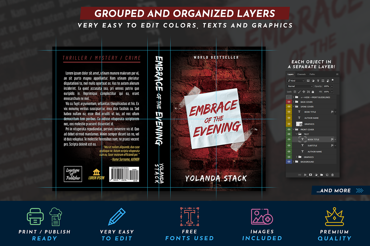 Editable Book Cover Template