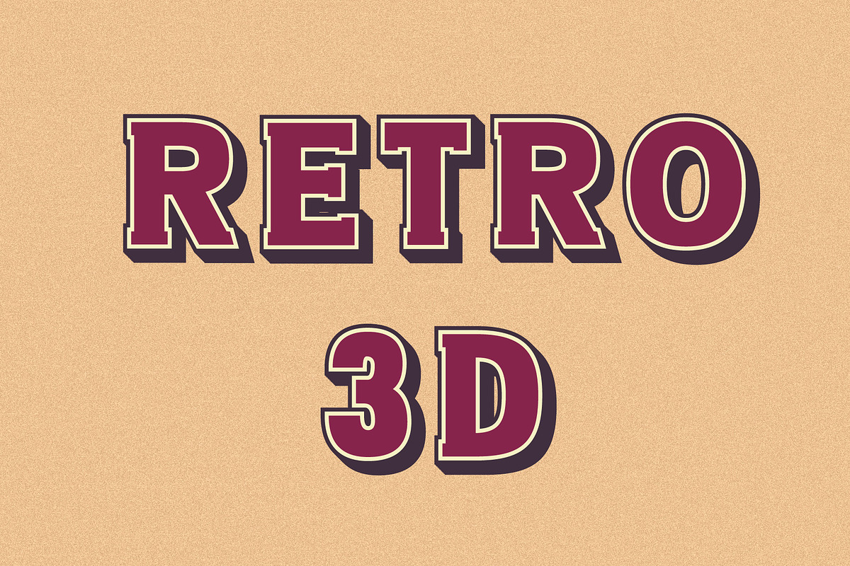 Retro 3D SVG Font, a Font by vladocar (Photo 2 of 6)
