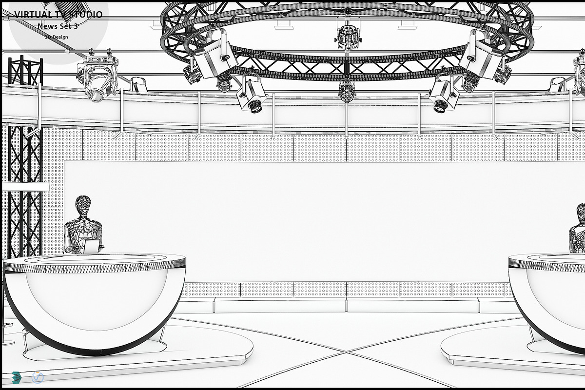 TV Studio Collection Vol 6 - 2 PCS, an Architecture 3D Model by akerStudio (Photo 76 of 98)