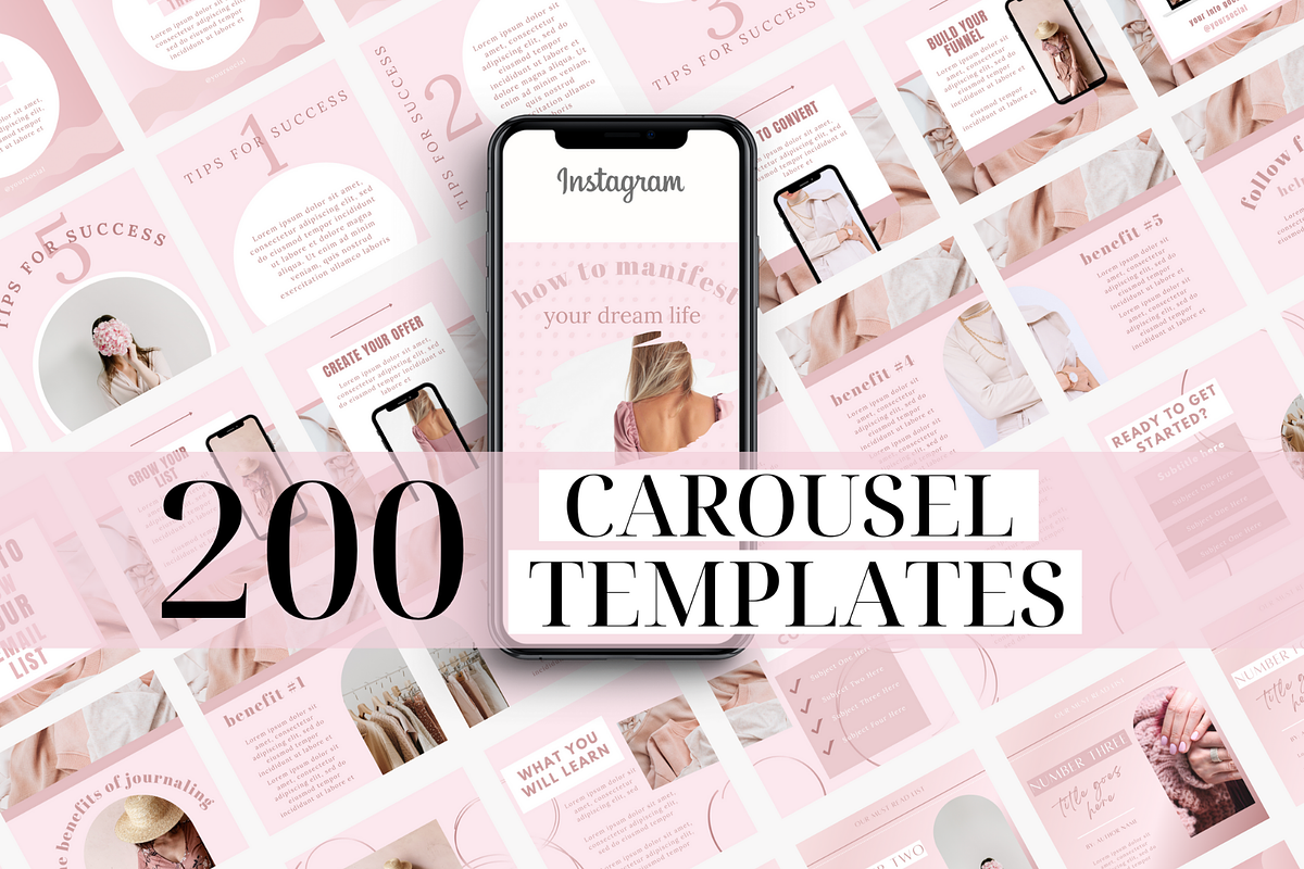 Pink Canva Instagram Carousels, a Social Media Template by Oh So Social Boutique (Photo 1 of 5)