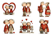 Valentines Old Couple Clipart, an Illustration by Design Market (Thumbnail 3 of 5)