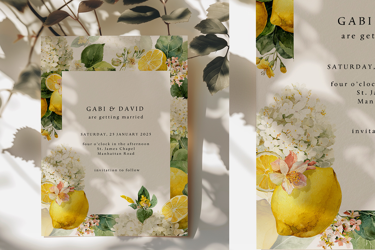 Watercolor Lemons & Hydrangeas, a Decorative Illustration by ThaismotaCreativeCo (Photo 8 of 12)