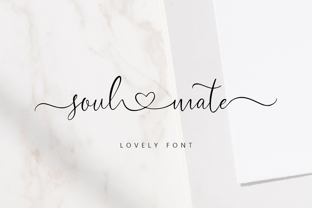 Soul And Mate Lovely Font, a Script Font by Rasgood (Photo 1 of 6)
