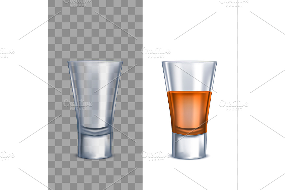 Realistic Detailed 3d Shot Glasses, an Object Graphic by Bigmouse_art (Photo 1 of 5)