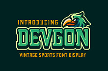 Devgon vintage sports display font
