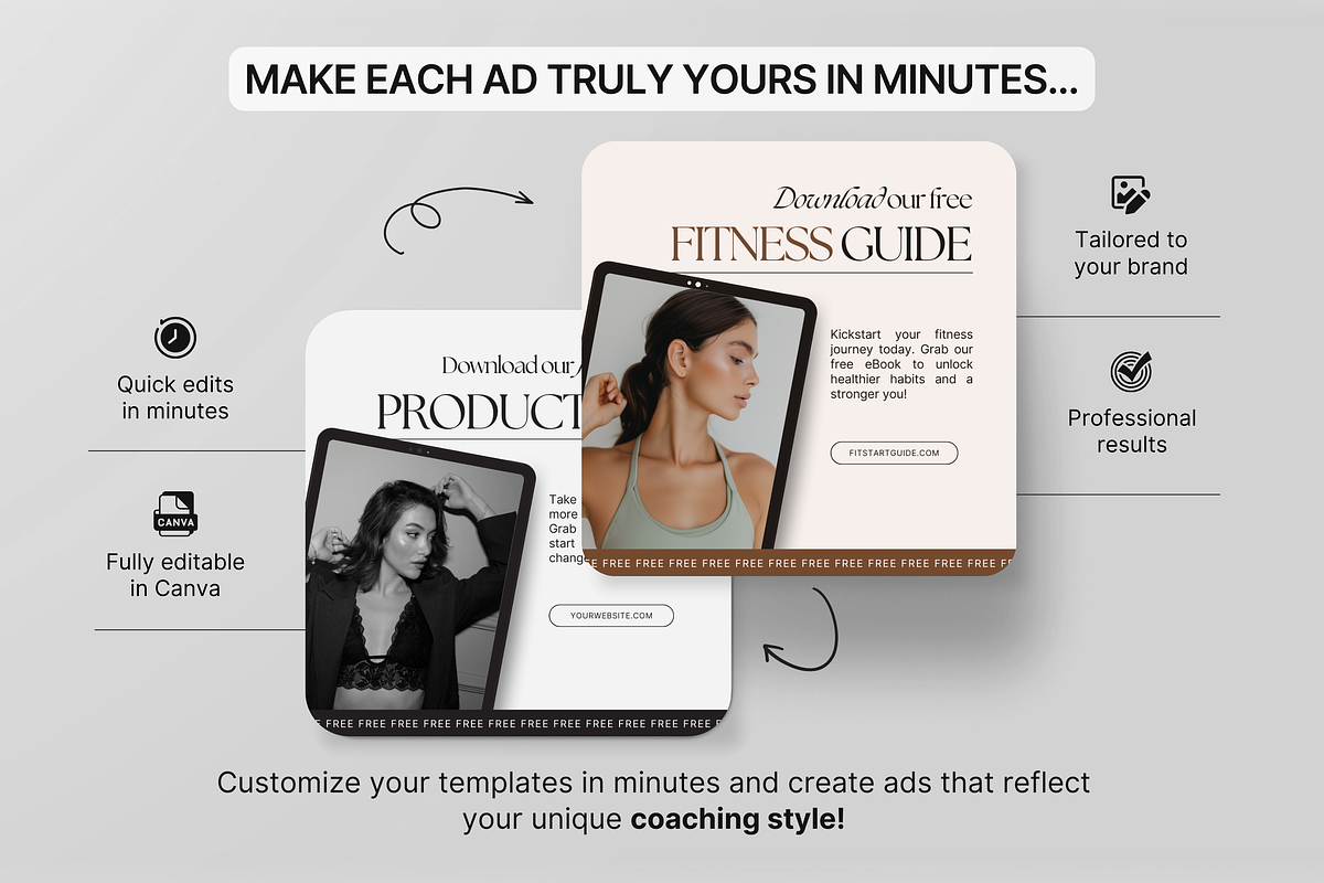 Coach Static Ad Templates Canva, a Social Media Template by DigiPax (Photo 7 of 11)
