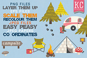 Camping clip art pack with papers, an Illustration by Katy Clemmans (Thumbnail 5 of 5)