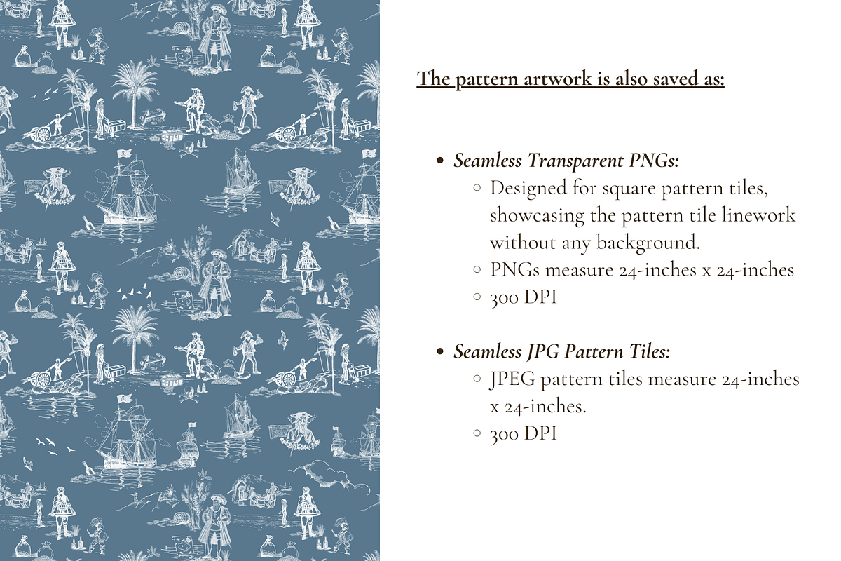 Pirate Toile de Jouy Print, a Background Graphic by Hughes Studio (Photo 4 of 6)