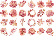 Rose Gold Leaves Flowers Foil Elemen, an Illustration by Sublimation Artist (Thumbnail 2 of 7)