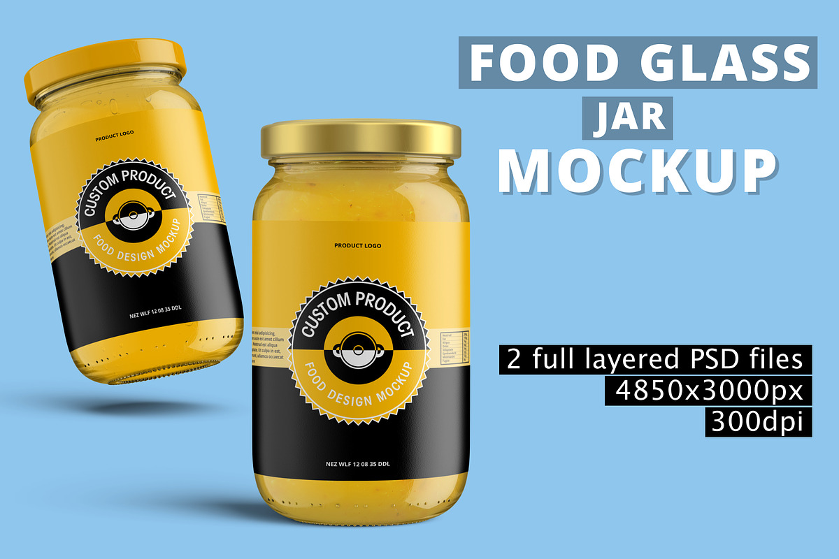 Pickle Sauce Honey Glass Jar Mockup, a Cups & Container Mockup by Digitalphaser (Photo 1 of 8)